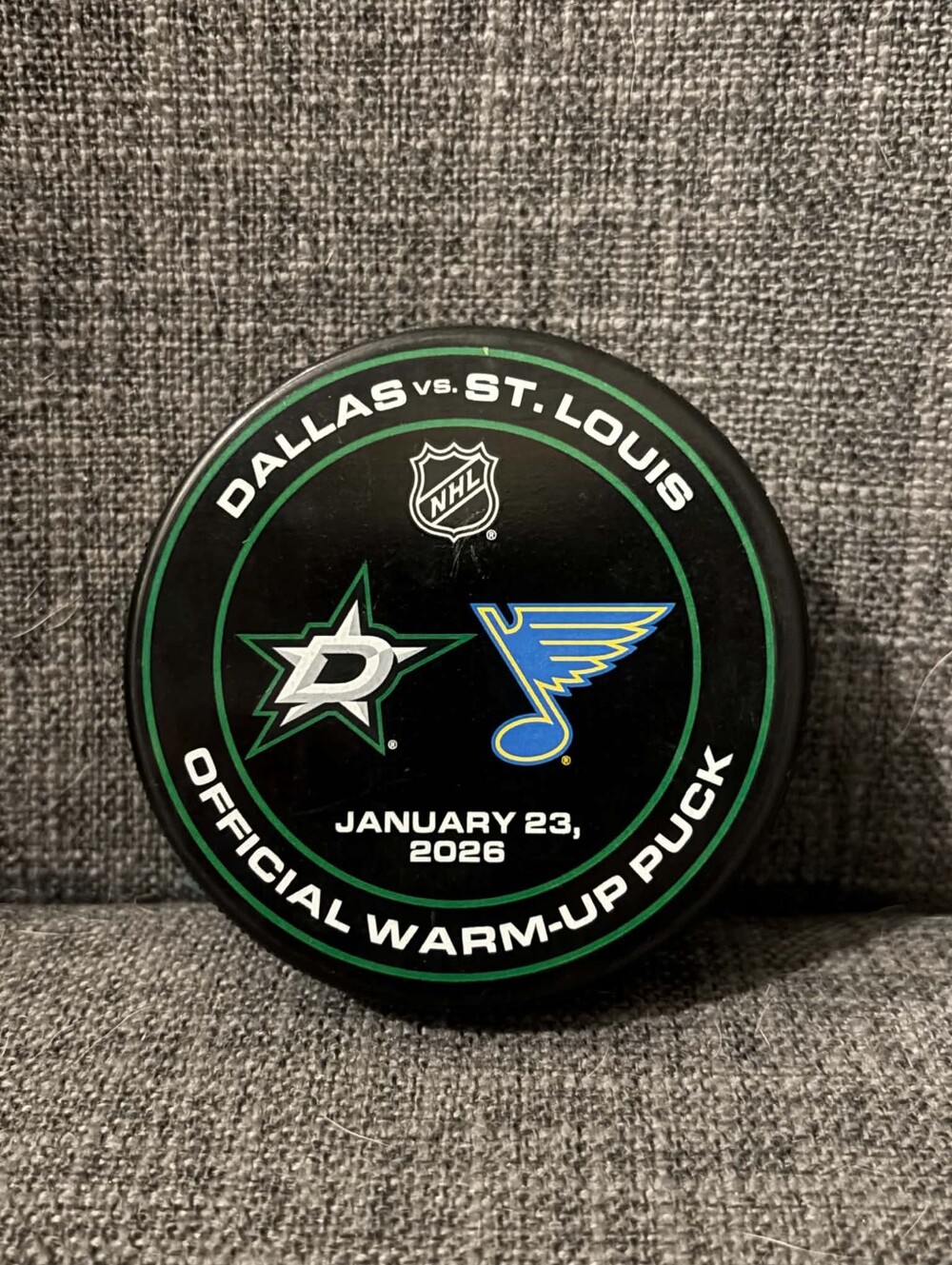Dallas Stars vs St. Louis Blues January 23 2026 Official NHL Warm Up Hockey Puck
